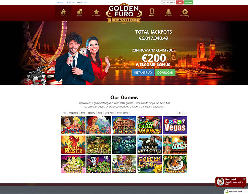 Golden Euro Casino Website Homepage