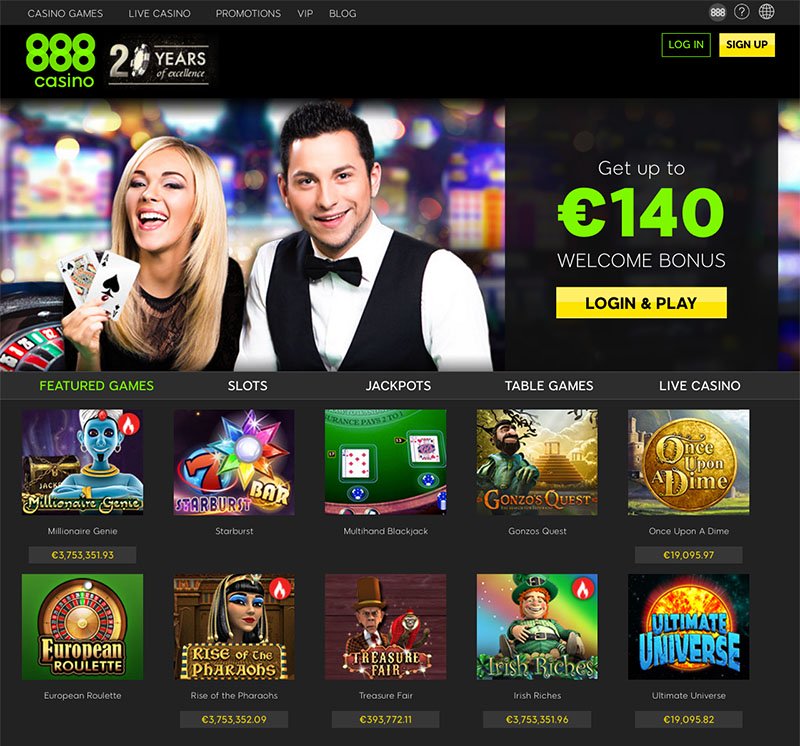 888casino Website Homepage