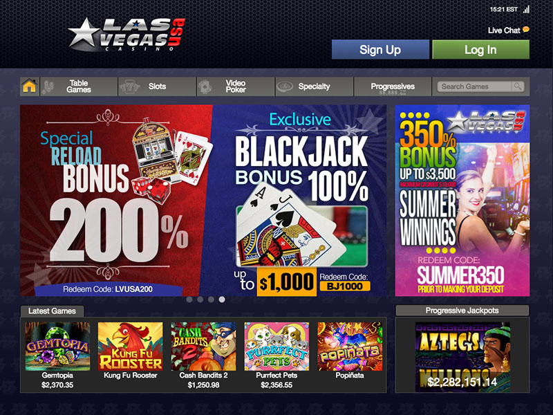 Las Vegas USA Casino Website Homepage